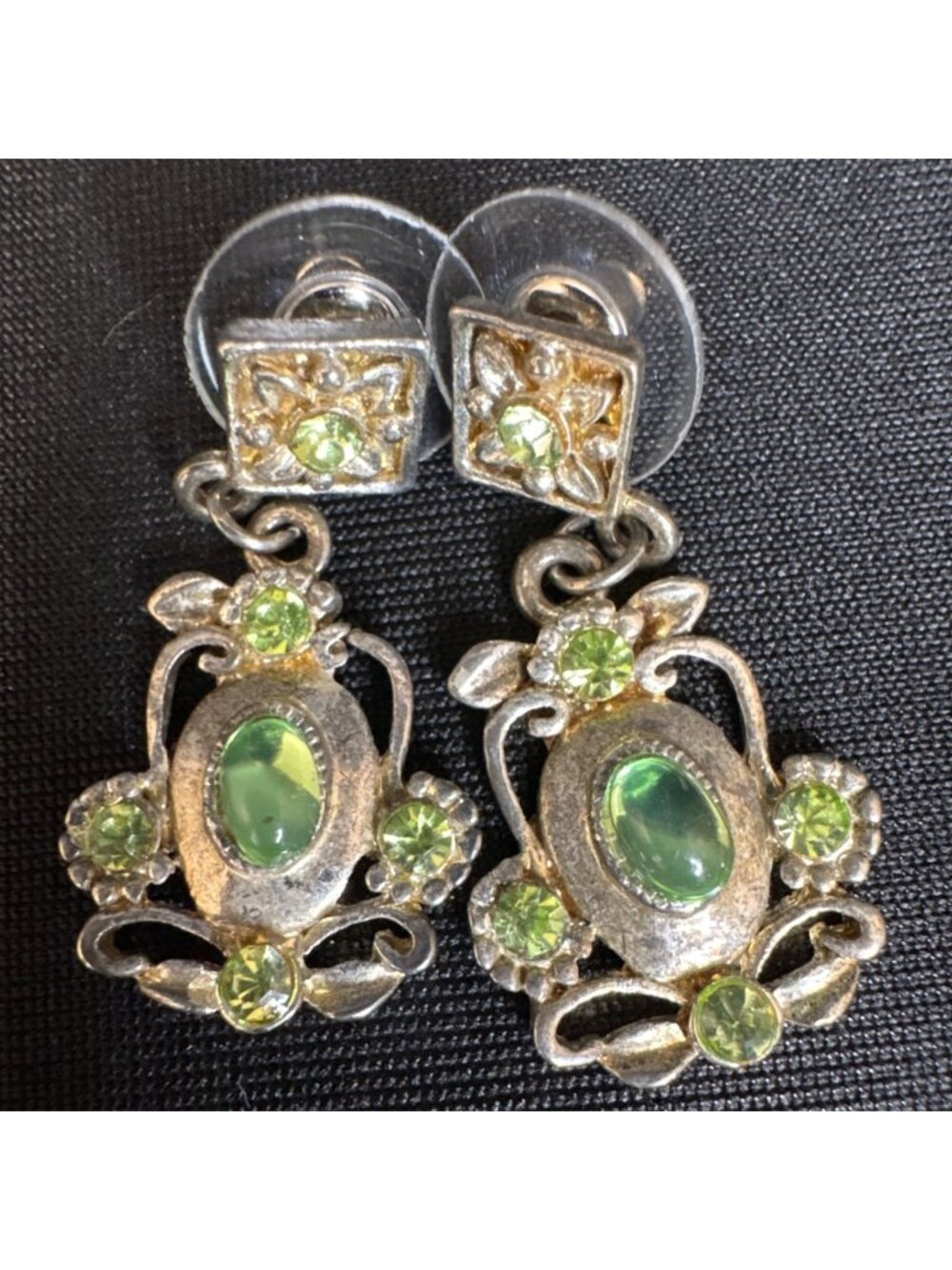 Vintage Dangle Earring Lot of 5 Studs & Dangling Gemstones Costume Earrings - Picture 5 of 16